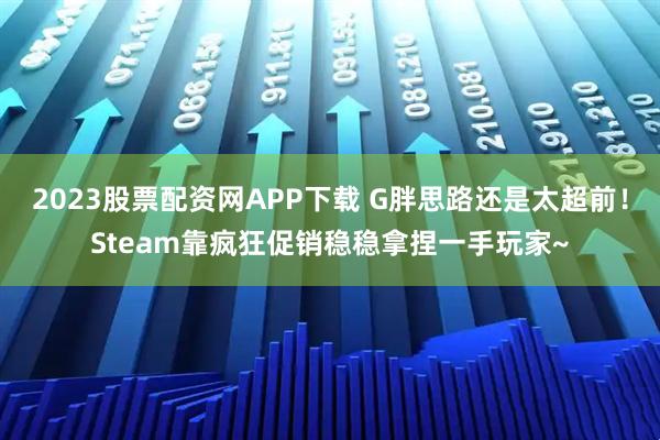 2023股票配资网APP下载 G胖思路还是太超前！Steam靠疯狂促销稳稳拿捏一手玩家~